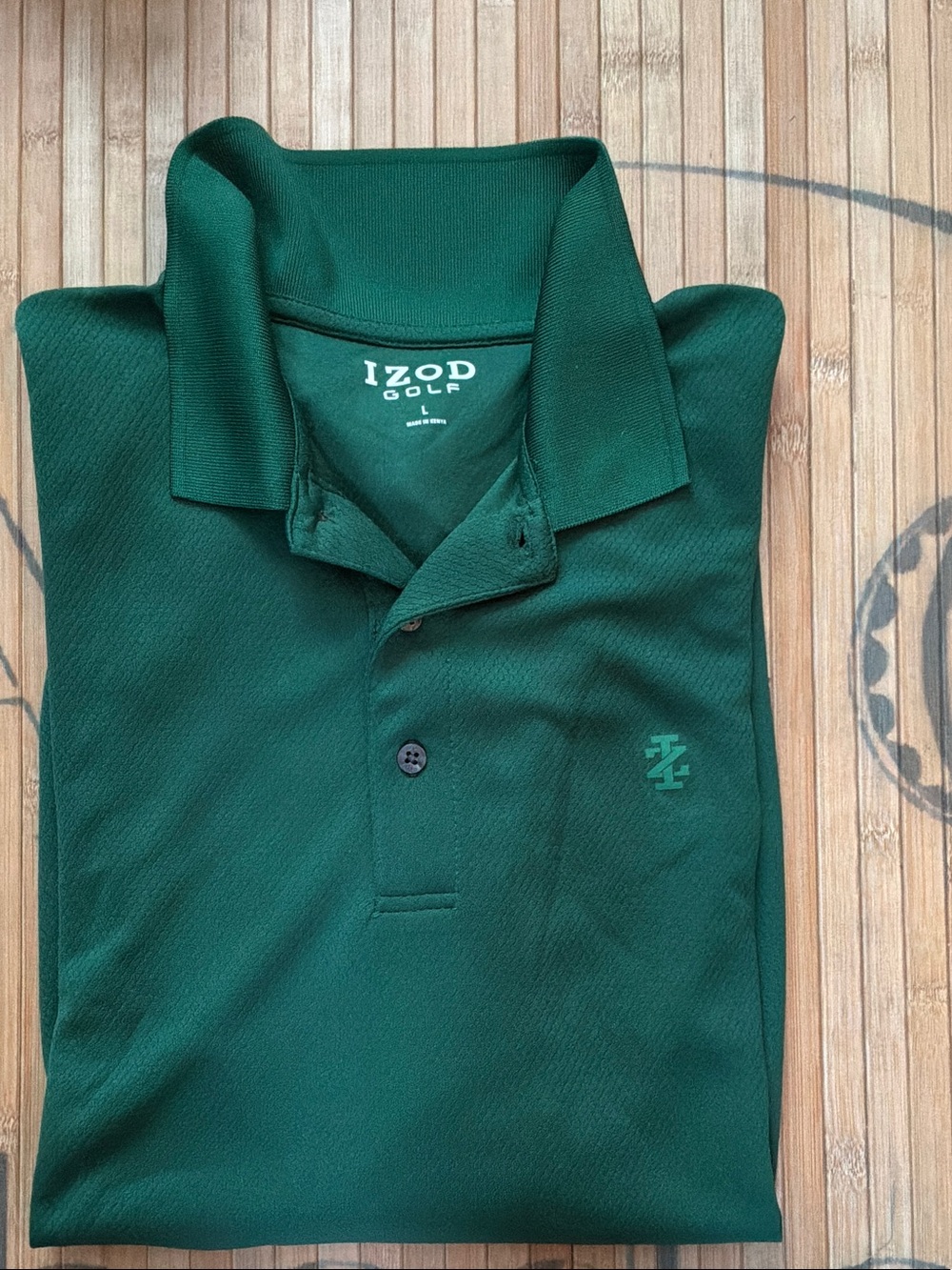 IZOD Men's Forest long sleeve Green Golf Polo Shirt